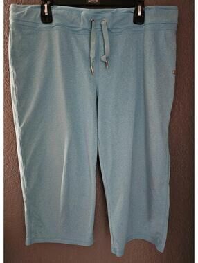 Women's Champion Elite Athletic Capri Pants Teal Drawstring Size X Large Workout
